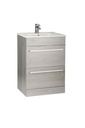 Kartell K-VIT Purity/Matrix 600mm 2 Drawer Floor Standing Unit - Silver Oak