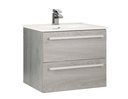 Kartell K-VIT Purity 600mm 2 Drawer Wall Mounted Unit - Silver Oak