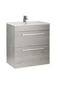 Kartell K-VIT Purity 800mm 2 Drawer Floor Standing Unit - Silver Oak