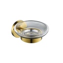 Glass Soap Dish - Brushed Gold
