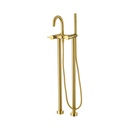 Levo Floor Standing Bath and Shower Mixer - Brushed Gold