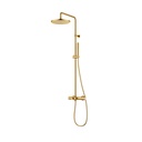 Brushed Gold Exposed Thermostatic Shower Column with GoClick Flow Control