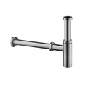 Minimalist Bottle Trap and Pipe - Brushed Nickel