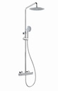 Levo Thermostatic Exposed Shower Set with 250mm Slimline Rainshower, Single Function Handset and Smooth Hose