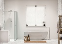 Armano Roller 1400mm Clear Glass with Chrome Profile and Stabilising Bar - Right Hand