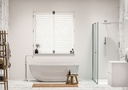 Armano Roller 1600mm Clear Glass with Chrome Profile and Stabilising Bar - Left Hand