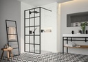 Black Squared Showerwall 1000mm