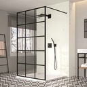 Black Squared Double Entry Showerwall 1200mm