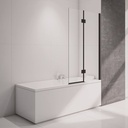 Black 2 Panel Hinged Bathscreen - Right Handed 900 x 1500mm