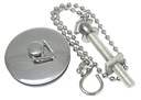 Basin Plug, Chain & Stay Brass 12" 1.1/4" - Chrome Plated