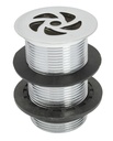 PEERLESS Flush Grated Waste 1.1/2" Solid 89mm Tail (plastic backnut) - Chrome