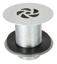 PEERLESS Flush Grated Waste 1.1/2" Solid 80mm Tail (metal backnut) - Chrome