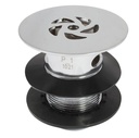 PEERLESS Flush Grated Waste 1.1/2" Slotted 80mm Tail (plastic backnut) - Chrome