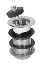 PEERLESS Basin Waste Captive Plug Slotted 1.1/4" (metal backnut & poly plug) - Chrome