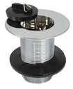 PEERLESS Sink Waste 'London' Solid 1.1/2" (plastic backnut, poly plug) - Chrome