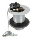 PEERLESS Sink Waste 'London' Solid 1.1/2" (metal backnut, poly plug, ball chain & stay) - Chrome