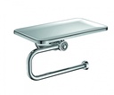 Liberty Toilet Roll Holder with Shelf - Chrome