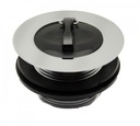 PEERLESS Bath Waste Solid Tail 1.1/2" Tubby (plastic backnut, poly plug) - Chrome