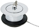 PEERLESS Bath Waste Solid Tail 1.1/2" Tubby (plastic backnut, brass plug, chain and hook) - Chrome