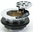 PEERLESS Flush Grated Waste 1.1/2" Solid with Removable Octotop 38mm Tail (plastic backnut) - Chrome