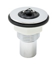 PEERLESS Caravan Waste 3/4" Solid 48mm Tail 1.3/4" Flange (plastic backnut, poly plug) - Chrome