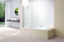 Hinged Square Bathscreen 850 x 1500
