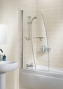 Sculpted Single Panel Bath Screen With Towel Rail