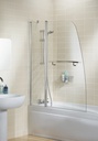 Sculpted Double Panel Bath Screen With Towel Rail