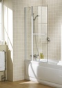 Square Double Bath Screen With Towel Rail