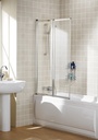 Fully Framed Double Panel Bath Screen - Silver