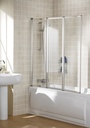 Fully Framed Triple Panel Bath Screen - Silver