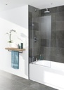 Island 1000mm Double Panel Hinged Bath Screen