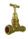 BRASS STOPCOCK 20MM X 20MM MDPE TO MDPE