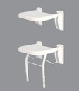 BTX SH SEAT S S ALUMINIUM BRACKETS WH POLY