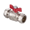 FULLBORE BUTTERFLY VALVE 28MM X 28MM RED