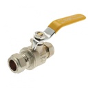 GAS FULLBORE LEVER VALVE 22MM X 22MM   YELLOW