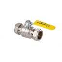 GAS FULLBORE LEVER VALVE 28MM X 28MM   YELLOW