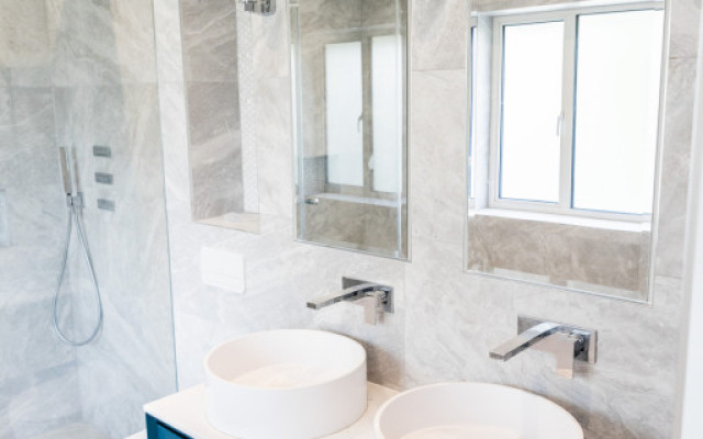 Stylish Floating Counter Top Basins in a Modern Bathroom Setting